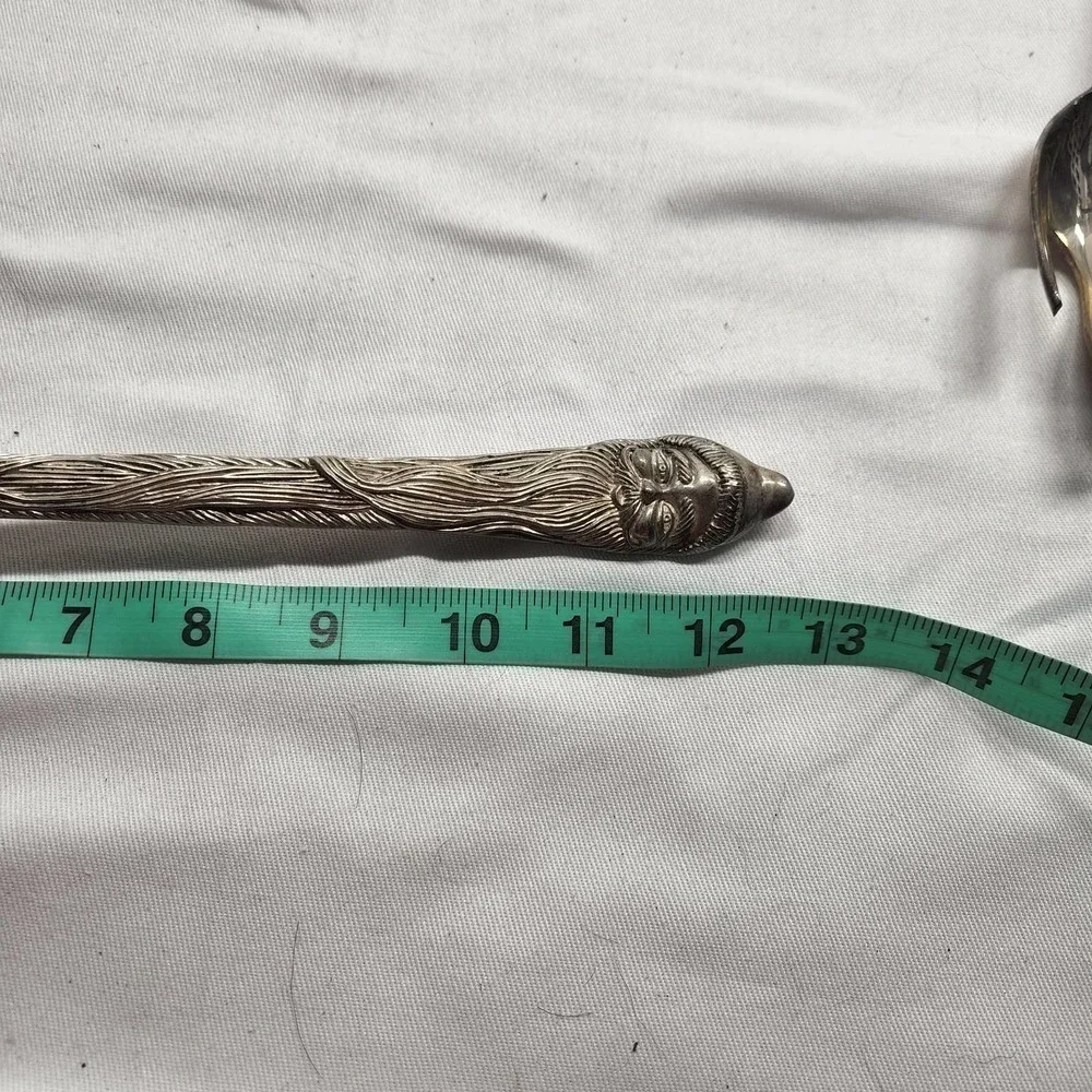 Sterling Silver Plated Santa Clause Serving Spoons Vintage
